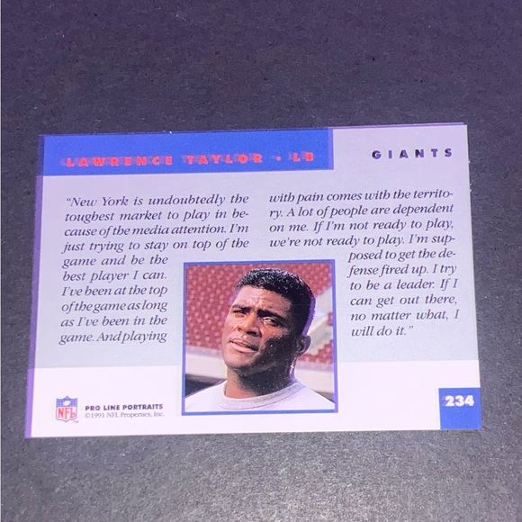 Lawrence Taylor ‘L.T.’ Cards (5) 1990-1991 - Picture 11 of 12